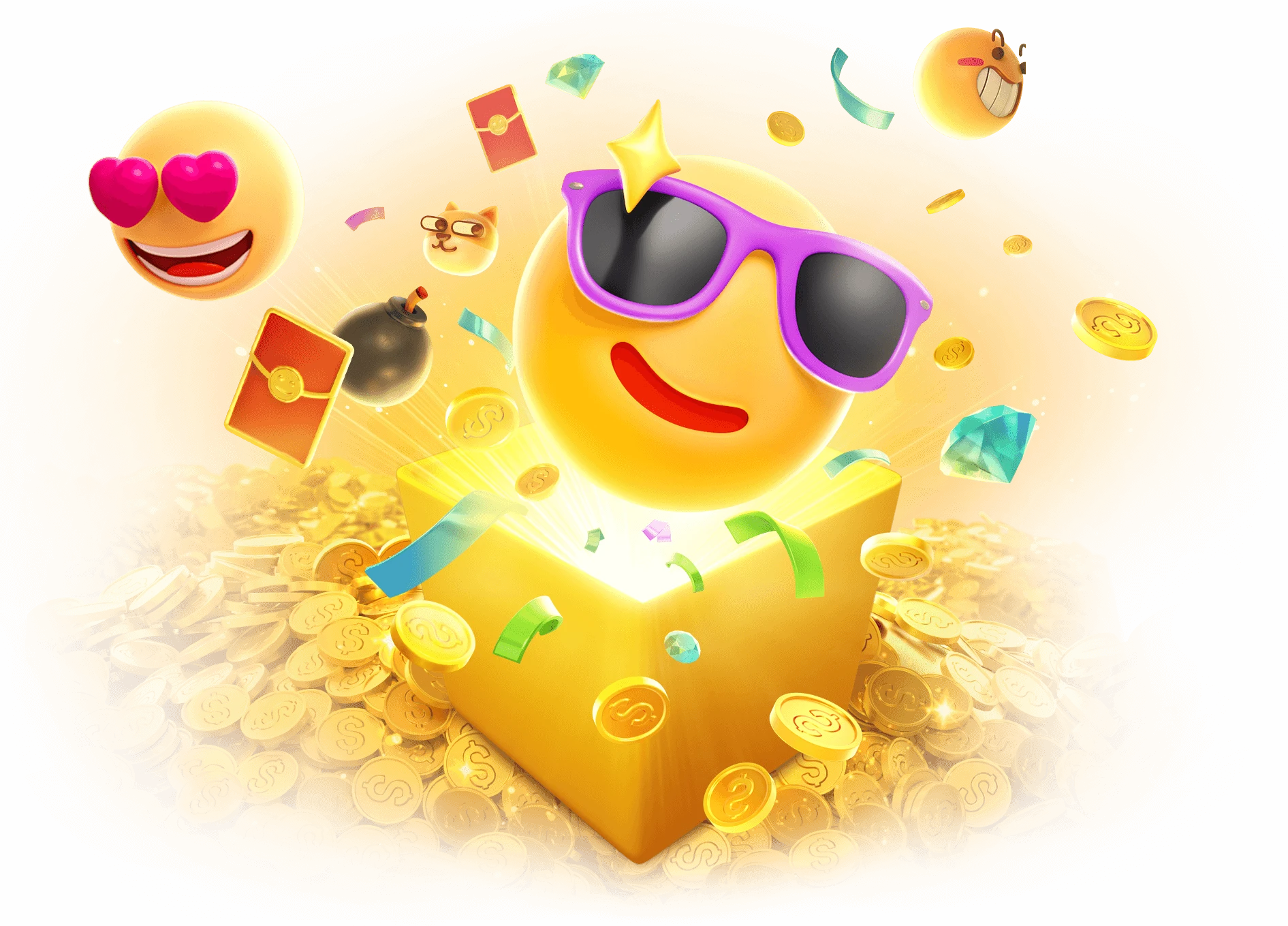 Emoji Riches เกมสล็อต PG แตกง่าย RTP 96.78%